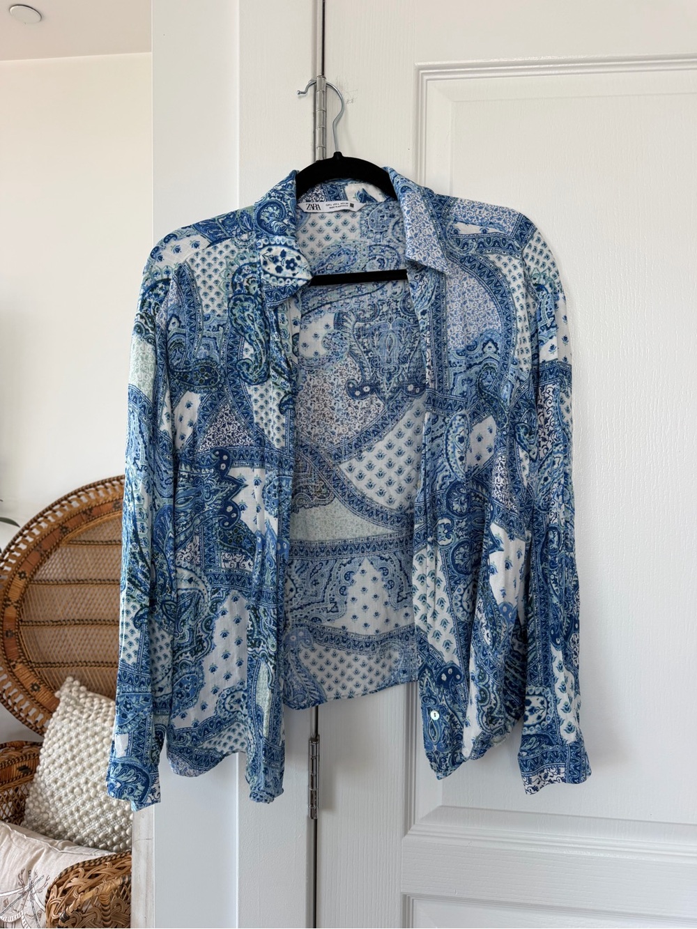 Zara Blue and White Paisley matching set
